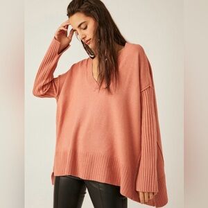 Free People  V-Neck Oversized Sweater